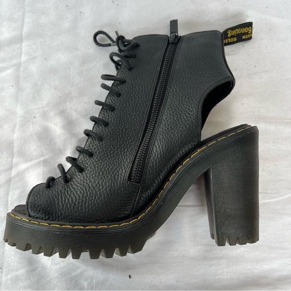 NIB DR MARTENS 7 CARMELITA OPEN TOE HEELS - Picture 2 of 8